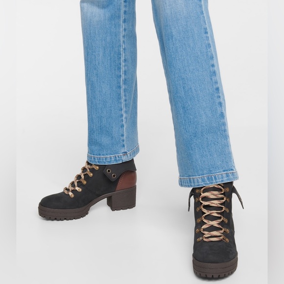 NWOT SEE BY CHLOÉ Eileen leather Lace-Up Shearling-Lined Hiking Boots Size 10.5 - Picture 8 of 15